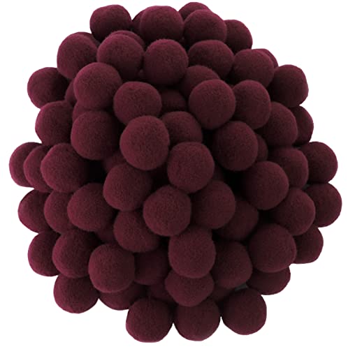 AERZETIX - C60460 - 100 Pompons Ø20 mm - bordeauxrot - aus textil - girlanden zum selbstgestalten für hobby kurzwaren dekoration nähen kleidung stickerei von AERZETIX