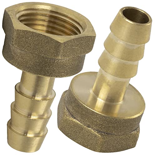 AERZETIX - C60606 - Satz von 2 Schlauchanschlüssen 3/8" für schlauch Ø13 mm - innengewinde - für schlüssel 20 mm - anschlussadapter für bewässerungssysteme bewässerungspumpe - aus messing AERZETIX - C60606 - Satz von 2 Schlauchanschlüssen 3/8" für schlauch Ø13 mm - innengewinde - für schlüssel 20 mm - anschlussadapter für bewässerungssysteme bewässerungspumpe - aus messing von AERZETIX