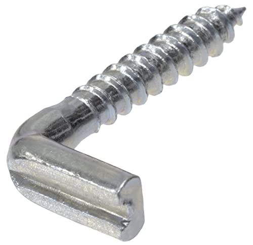 AERZETIX - C62078 - Satz von 20 - Schraubhaken typ L für holz Ø4.4x30mm - aus stahl - holzschraube mit gewinde - mit schlitz zum einschrauben - mit holzgewinde von AERZETIX