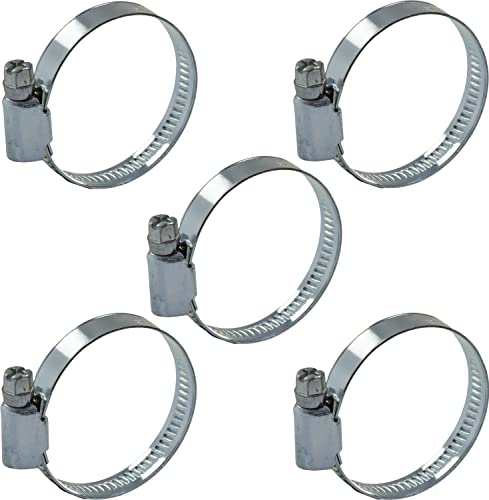 AERZETIX - C63550-5er-Set Schraubschellen 30-45 mm verstellbar - breite 9 mm - aus verzinktem stahl - silberfarben - autoanschluss garten wasser schlauch wasserschlauch bewässerung von AERZETIX