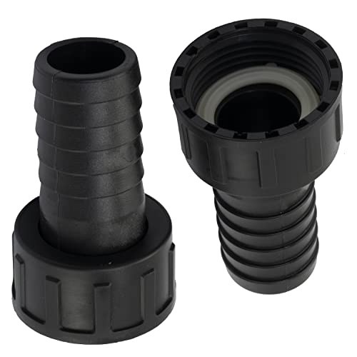 AERZETIX - C63565-2er-Satz geraden Schlauchanschlüssen weiblich 1'' x 25 mm mit mutter - innengewinde - adapter für bewässerungssysteme bewässerungspumpe - kunststoff - schwarz von AERZETIX