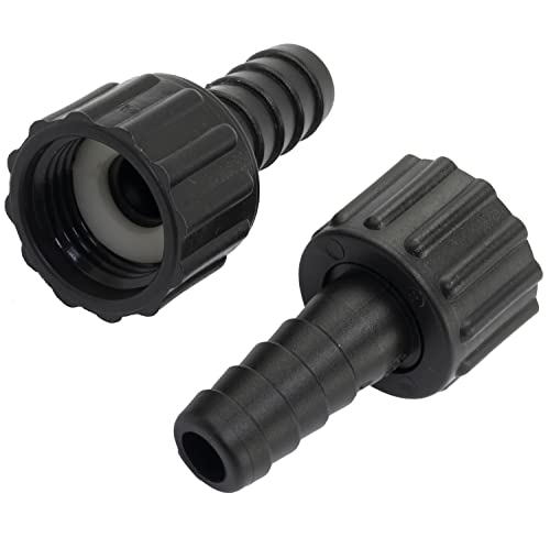 AERZETIX - C63566-2er-Satz geraden Schlauchanschlüssen weiblich 1/2'' x 13 mm mit Mutter - innengewinde - Adapter für bewässerungssysteme bewässerungspumpe - Kunststoff - schwarz von AERZETIX