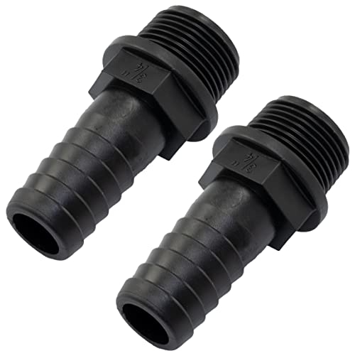 AERZETIX - C63567-2er-Satz männlicher gerader Schlauchanschluss 3/4'' x 20 mm - außengewinde - adapter für bewässerungssysteme bewässerungspumpe - kunststoff - farbe schwarz von AERZETIX