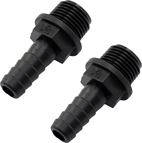 AERZETIX - C63569-2er-Satz männlicher gerader Schlauchanschluss 1/2'' x 16 mm - außengewinde - Adapter für bewässerungssysteme bewässerungspumpe - Kunststoff - Farbe schwarz von AERZETIX