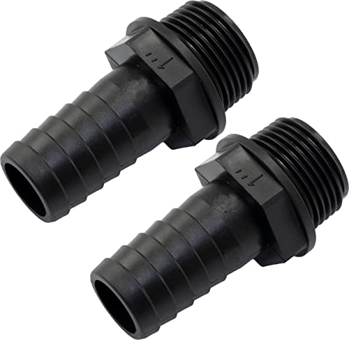 AERZETIX - C63625-2er-Satz männlicher Schlauchanschluss gerade 1'' x 25 mm - außengewinde - Adapter für bewässerungssysteme bewässerungspumpe - Kunststoff - Farbe schwarz von AERZETIX