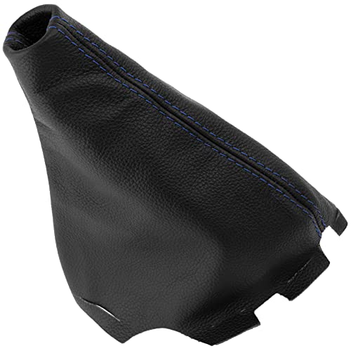 AERZETIX - C63657 - Schalthebelmanschette aus echtem schwarzem leder - kompatibel mit Peugeot Partner 2 Citroen Berlingo 2 2008-2018 - farbe: schwarz mit blauen nähten - für manuelles getriebe von AERZETIX