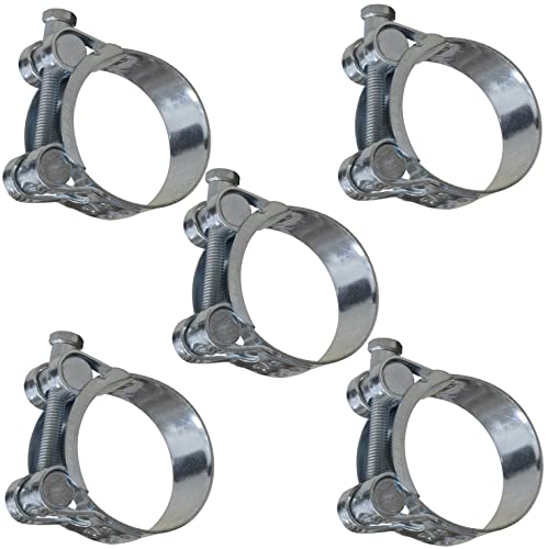 AERZETIX - C63679-5er-Satz Schraubschellen mit zapfen 40-43 mm - bandbreite 20 mm - aus stahl - silberfarben - flüssigkeiten flachschlüssel rohre schächte belüftung von AERZETIX