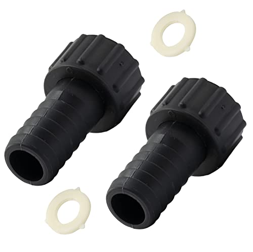 AERZETIX - C64458-2er-Satz gerade Schlauchanschlüsse weiblich 3/4'' x 20 mm mit Mutter - innengewinde - Adapter für bewässerungssysteme bewässerungspumpe - Kunststoff - schwarz von AERZETIX