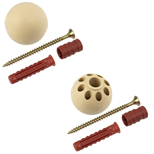 AERZETIX - C65038 - Satz von 2 Türstoppern anschlag Ø35 mm am boden + dübel Ø8x40 mm und befestigungsschraube Ø5х70 mm - aus gummi - renovierung dekoration montage - farbe beige von AERZETIX