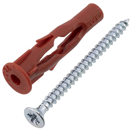 AERZETIX - C65058 - Satz von 25 Dübeln 6x35 mm für gipsplatten/gasbeton + 25 schrauben Ø3.5x45 mm mit senkkopf - aus nylon/metall - beton ziegelstein werkzeug befestigung hohlmaterialien bohrarbeiten AERZETIX - C65058 - Satz von 25 Dübeln 6x35 mm für gipsplatten/gasbeton + 25 schrauben Ø3.5x45 mm mit senkkopf - aus nylon/metall - beton ziegelstein werkzeug befestigung hohlmaterialien bohrarbeiten von AERZETIX