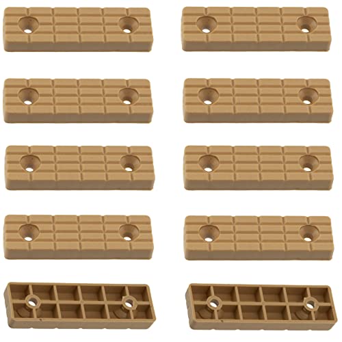 AERZETIX - C65809-10 Stück Möbelgleiter/Füße 56x16x7 mm aus Kunststoff zum anschrauben, rechteckig - buchenfarben - Tisch Schrank kommode wandschrank Bett keil zubehör bodenschutz höhe von AERZETIX