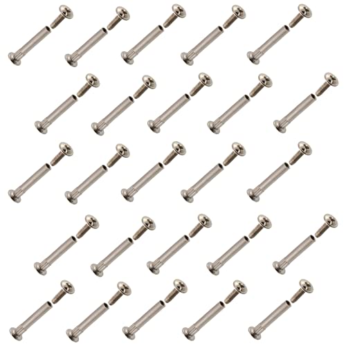 AERZETIX - C65818 - Satz von 25 Verbindungsschrauben M4x15 mm mit buchse M4x30 mm - aus stahl - silberfarben - verbindungsbeschläge bolzen schreinerei möbel holz MDF schrank wandschrank AERZETIX - C65818 - Satz von 25 Verbindungsschrauben M4x15 mm mit buchse M4x30 mm - aus stahl - silberfarben - verbindungsbeschläge bolzen schreinerei möbel holz MDF schrank wandschrank von AERZETIX