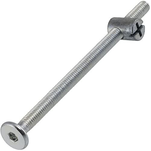 AERZETIX - C65819 - Satz von 50 Flachkopfschrauben + 50 geschlitzte klötze/angeln M6x100 mm - bolzen mit mutter - aus stahl - silberfarben - verbindungsbeschläge für schreinerei holzmöbel MDF schrank AERZETIX - C65819 - Satz von 50 Flachkopfschrauben + 50 geschlitzte klötze/angeln M6x100 mm - bolzen mit mutter - aus stahl - silberfarben - verbindungsbeschläge für schreinerei holzmöbel MDF schrank von AERZETIX