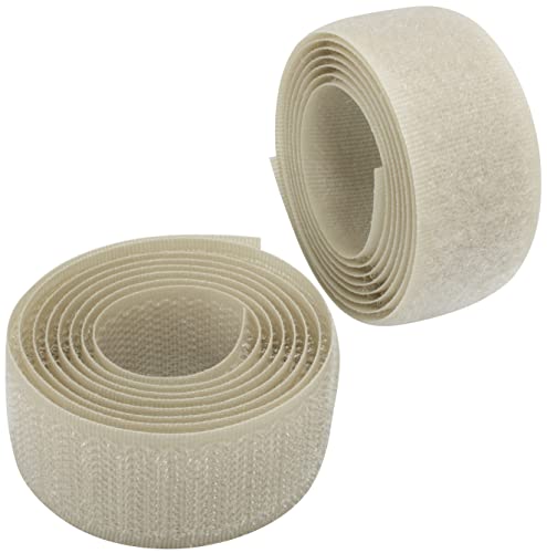 AERZETIX - C65952 - Klettband/-rolle 25 mm 1 meter - organizer/kabelbinder - band für kleidersäcke - aus polyamid und polyester - farbe: hellbeige von AERZETIX