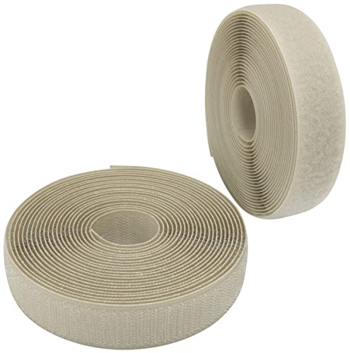 AERZETIX - C65952 - Klettband/-rolle 25 mm 5 meter - organizer/kabelbinder - band für kleidersäcke - aus polyamid und polyester - farbe: hellbeige von AERZETIX