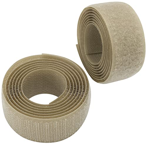 AERZETIX - C65954 - Klettband/-rolle 25 mm 1 meter - organizer/kabelbinder - band für kleidersäcke - aus polyamid und polyester - farbe: dunkelbeige von AERZETIX