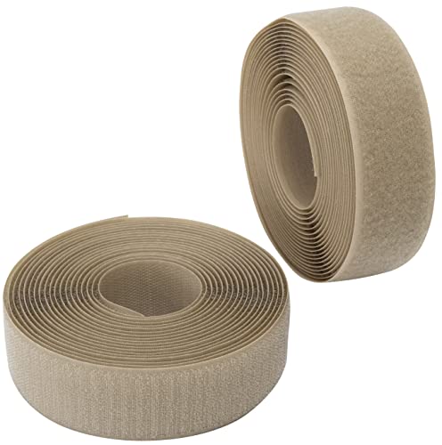 AERZETIX - C65984 - Klettband/-rolle 40 mm 5 meter - organizer/kabelbinder - band für kleidersäcke - aus polyamid und polyester - farbe: dunkelbeige von AERZETIX