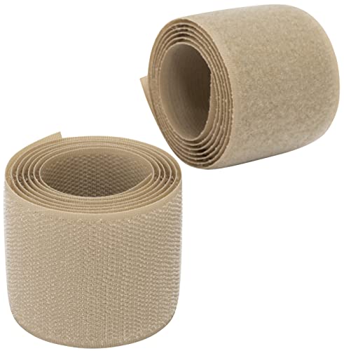 AERZETIX - C66007 - Klettband/-rolle 50 mm 1 meter - organizer/kabelbinder - band für kleidersäcke - aus polyamid und polyester - farbe: dunkelbeige von AERZETIX