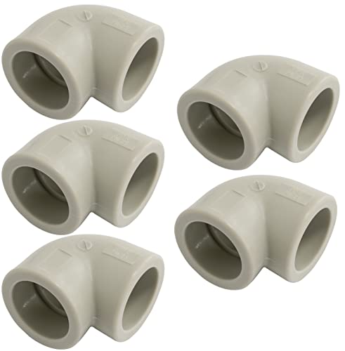 AERZETIX - C66866-5er-Set 90°-Winkel/bogen mit innengewinde aus PPR/polypropylen/ Ø40 mm PN25 zum schweißen - sanitär-heizung arbeiten installation trinkwasser versorgung fitting schlauch von AERZETIX