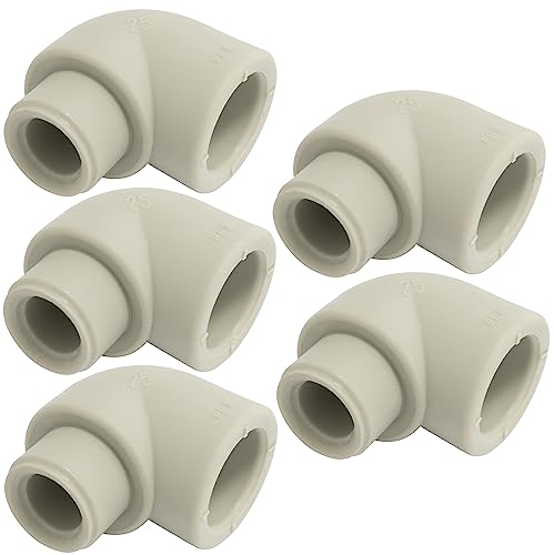 AERZETIX - C66875-5er-Set 90° Winkelstücke/Bögen, männlich-weiblich Ø25 mm PN25 aus PPR //polypropylen/zum schweißen - muffe, reduzierstück, fitting, sanitär, wasserinstallation, wasserversorgung von AERZETIX