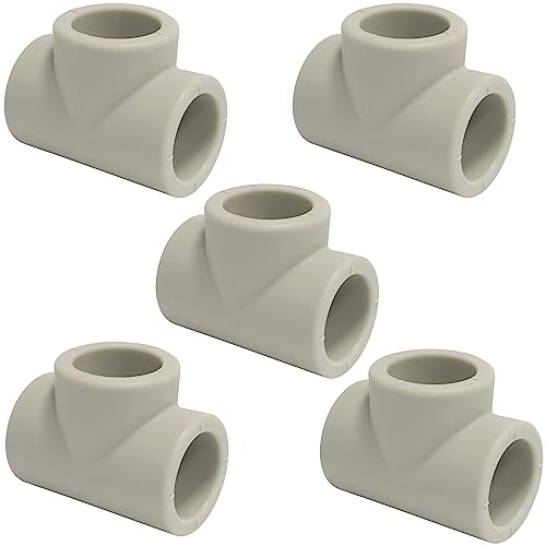 AERZETIX - C67025 - Satz von 5 gleichen T-Stücken aus PPR/polypropylen/ Ø32 mm PN25 zum schweißen (polyfusion) - rohrverbindung - sanitär heizung trinkwasser versorgung fitting winkel bogen von AERZETIX