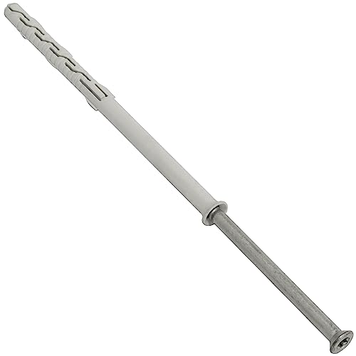 AERZETIX - C67121 - Satz von 20 Dübel aus kunststoff Ø8x140 mm mit abgeschrägtem kragen + 20 selbstschneidende schrauben Ø6x145 mit senkkopf und sternform TX30 - beton ziegelstein bohrung befestigung von AERZETIX