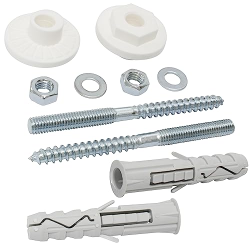 AERZETIX - C67232 - Befestigungssatz (10 Stück) für hängendes waschbecken schraube/dübel Ø8x100 mm mit doppeltem gewinde - dübel Ø12x60 mm aus polyamid - knöchel stift sanitär beton vollziegelstein von AERZETIX