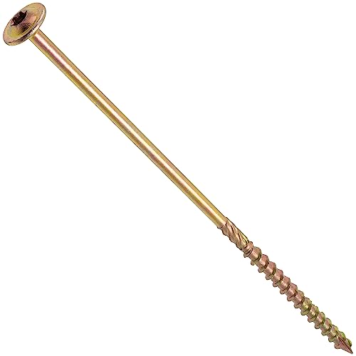 AERZETIX - C67501 - Satz von 25 Holzschrauben Ø6x180mm mit breitem, gewölbtem kopf - mit sternabdruck Т30 - aus verzinktem stahl - schreinerei, sperrholz, spanplatten, melaminplatten von AERZETIX