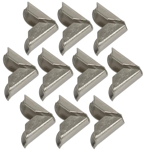 AERZETIX - C68100-10er-Set - 15x15x4 mm Schutzwinkel/Ecken für Scrapbooking Hobby menüalbum Dekoration - silberfarben - aus Metall von AERZETIX