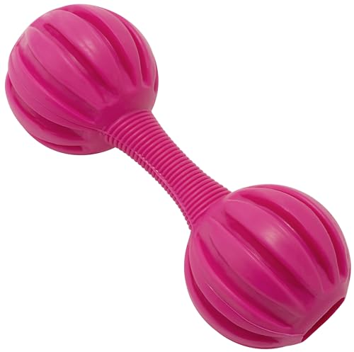 AERZETIX - C68578 - Kauspielzeug für Hunde in Form Einer Hantel 145 mm - wurf- und fangspiele für Haustiere - aus Gummi und Metall - Farbe rosa von AERZETIX