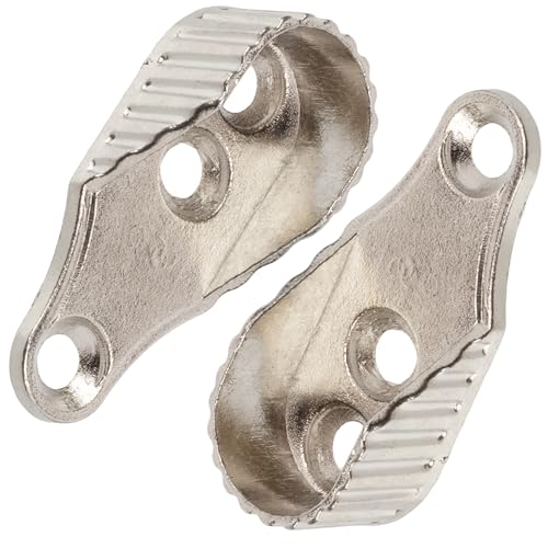 AERZETIX - C74728 - Set mit 2 Halterungen für die garderobenstange in form einer ellipse 43x15mm - aus metall - silberfarben - zur aufbewahrung kleiderschränken ankleidezimmer von AERZETIX