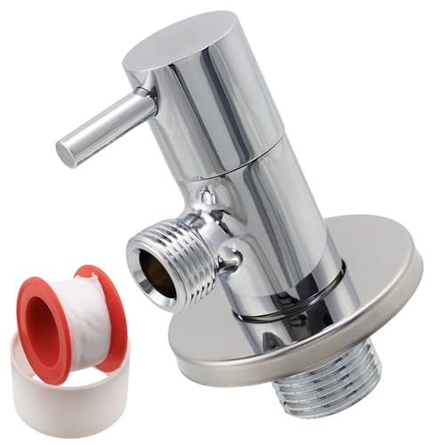 AERZETIX - C74942 - Absperrventil 1/2"x3/8" mit rosette und PTFE dichtung - aus messing und vernickelter beschichtung - sanitäres trinkwasserventil für badezimmer küchenspülenanschluss von AERZETIX