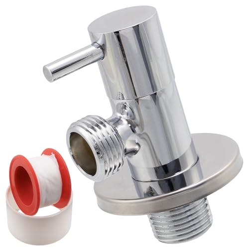 AERZETIX - C74943 - Absperrventil 1/2"x1/2" mit rosette und PTFE dichtung - aus messing und vernickelter beschichtung - sanitäres trinkwasserventil für badezimmer küchenspülenanschluss von AERZETIX