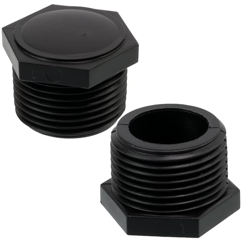 AERZETIX - C75020 - Satz mit 5 männlichen kappen 1" zum aufschrauben für das bewässerungsrohr tropfsystem - maximaler druck 10 bar - polyethylen - bewässerungskappen kreislaufanschluss von AERZETIX