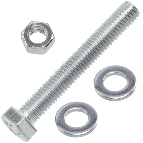 AERZETIX - Satz mit 25 M5x35 mm Sechskantschrauben + 50 M5x10 mm Unterlegscheiben + 25 M5 Sechskantmuttern für Heimwerker- und Leichtbefestigungen | Stahl von AERZETIX