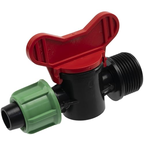 AERZETIX – Set mit 10 Absperrventilen 3/4" Außengewinde für Tropfbewässerungsschlauch 16 mm – Druckbelastbarkeit 4 bar – Wasserhahn für Bewässerungssystem, Gartengeräte von AERZETIX