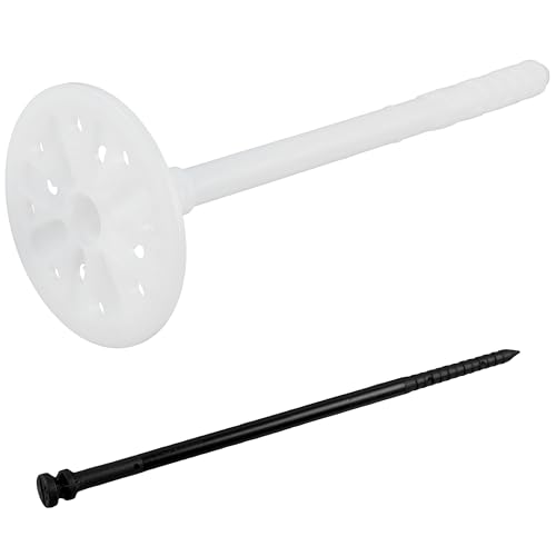 AERZETIX - Set mit 10 Einschlagdübeln für Dämmstoffe Ø10x160mm + 10 Nägel 165mm - aus Nylon - Befestigung von Dämmplatten Thermoplatte Extrudiertes expandiertes Polystyrol von AERZETIX