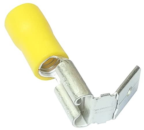 Aerzetix: 10 x Kabelschuhe Kabelschuh ( Klemme ) männlich / weiblich flach 6.3mm 0.8mm 4-6mm2 gelb isoliert von AERZETIX