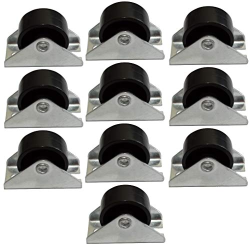 Aerzetix: 10 x Rollen für Möbel Platin Durchmesser 25 mm Breite 12 mm Höhe 28 mm 25 kg Montageplatte 18 x 40 mm C42672 von AERZETIX