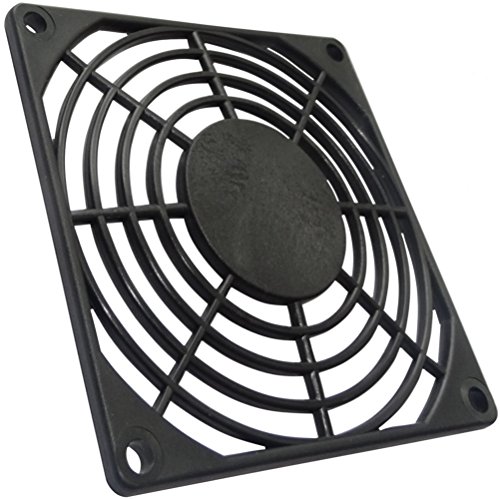 Aerzetix: 4 X Schwarz Schutzgitter Lüftungsgitter 80x80mm Ventilation für Lüfter Gehäuse Computer PC C15127 von AERZETIX