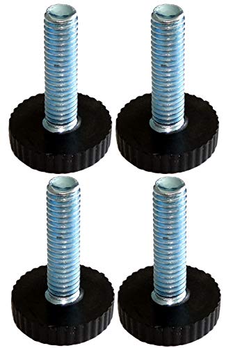 AERZETIX - C42480 - Satz von 4 - Stellfüße von möbeln - verstellbar - einstellbar - möbelfüße - schwarz - M6 - auf Schraube - Ø18 H27mm von AERZETIX
