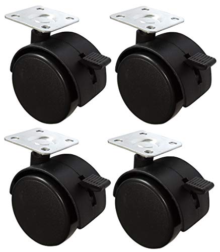 Aerzetix: 4 x Rollen für Möbel drehbar mit Bremsen Durchmesser 50 mm Höhe 65 mm 30 kg mit Montageplatte 36 x 36 mm C42664 Aerzetix: 4 x Rollen für Möbel drehbar mit Bremsen Durchmesser 50 mm Höhe 65 mm 30 kg mit Montageplatte 36 x 36 mm C42664 von AERZETIX