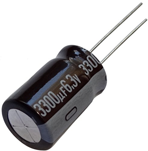 Aerzetix: 5x Kondensator chemischen Low ESR 3300µF ± 20% 6.3 V AC Kabel 105 °C 7000H Ø12.5 x 20mm Radial 0.038 Ohm 1655 mA -C14441 von AERZETIX