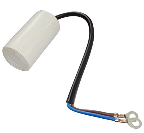 AERZETIX - C18682 - Betriebskondensator - für Motor - 8µF 450V - Ø35/60mm - mit Kabel mit Ringkabelschuh - Kunststoffkörper - Zylindrischer - Weiß von AERZETIX