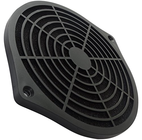 Aerzetix: Schwarz Schutzgitter Lüftungsgitter C15123 172x151mm Ventilation mit Filter Staub 45ppi für Lüfter Gehäuse Computer PC C15123 von AERZETIX