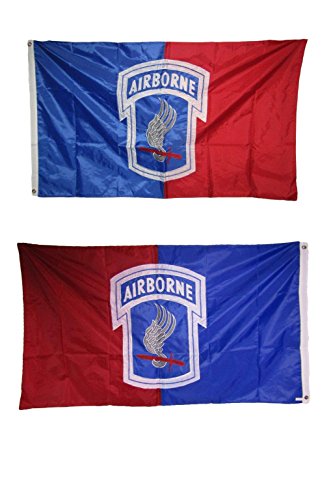 AES 7,6 x 12,7 cm bestickte Airborne 173rd Division doppelseitige 210D Nylonflagge 91,5 x 152,4 cm Hausbanner doppelt genäht lichtbeständig Premium-Qualität von AES