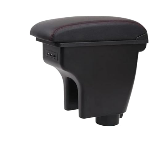 AESRTMJ Armlehnenbox Für C&hevrolet Für Aveo Für Lova T200 T250 Zentrale Armlehnenbox Mit Konsolenfach Ellenbogenstütze(Black red line) von AESRTMJ