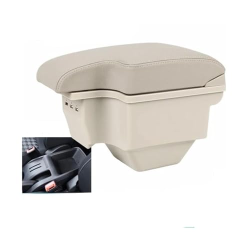 AESRTMJ Für MG ZS Mittelkonsole Armlehnenbox Staufach Armlehnen Ellbogenstütze All-in-one Mit USB(Beige) von AESRTMJ