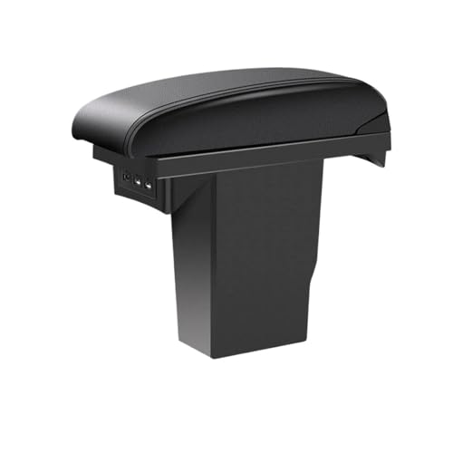 AESRTMJ Für Peugeot 301 2008 Auto-Armstützenbox 3 USB Leder-Mittelkonsolenbox Zubehör(B2 schwarze Linie 3USB) von AESRTMJ