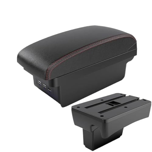 AESRTMJ Für Peugeot 307 I 2001 2002 2003 2004 2005 2006 2007 2008 Armaturenbrett-Ablagefach Aufbewahrungsbox Innenraumdetails Modifiziert(B1 Schwarz rot 3USB) von AESRTMJ
